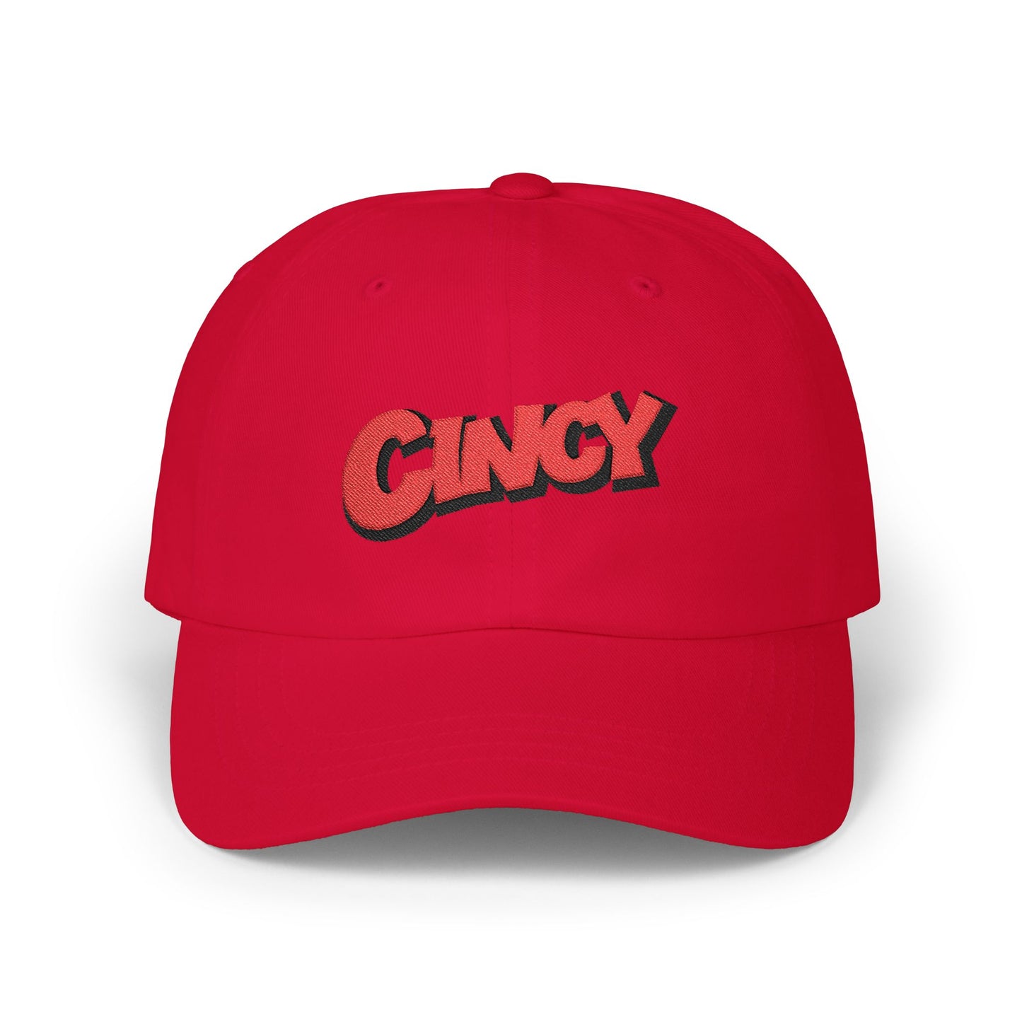 Cincy Jungle Pop Cap – Embroidered Script Baseball Hat (Cincinnati Fan)